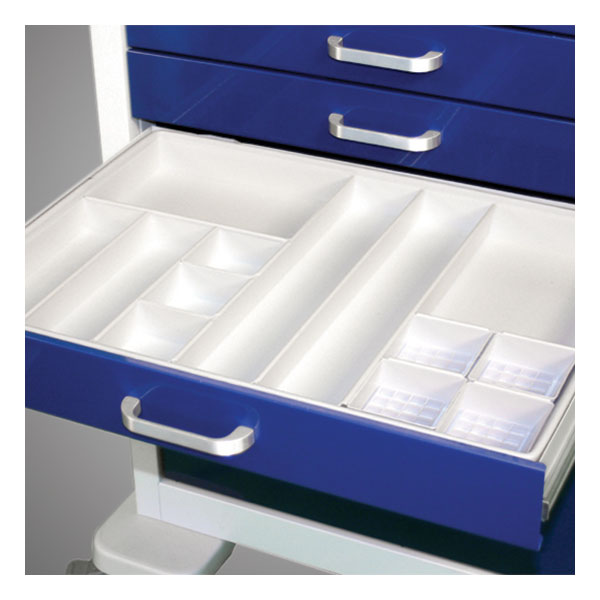 White Plastic Tray with Configured Bins