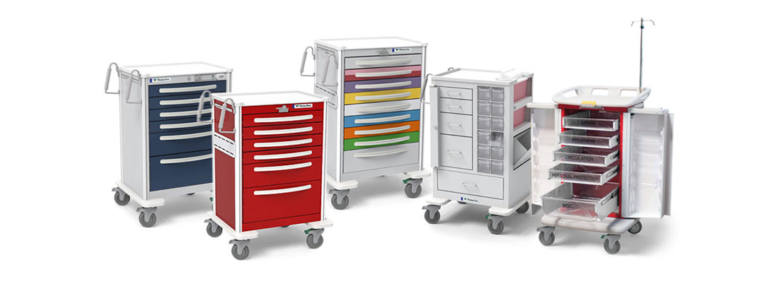 Rolling Storage Cart with Tilt Bins and Locking Drawers